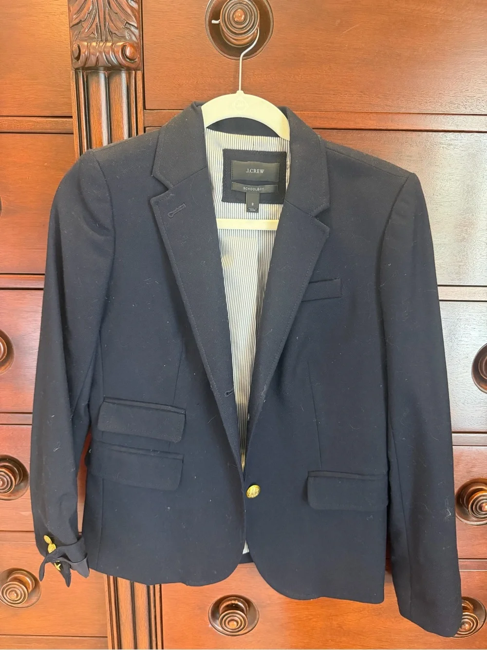 J. Crew Dark Navy Blazer with Gold Buttons